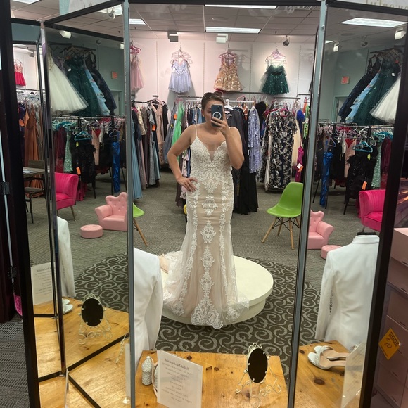 Champagne Lace Alyce Bridal Gown - Picture 13 of 13